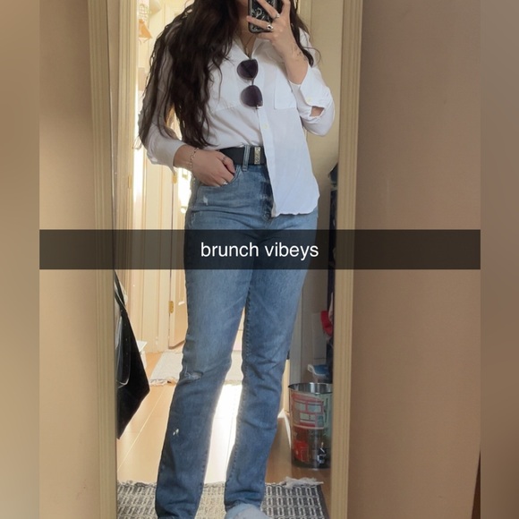 High-Rise Women's Light Blue Washed Jeans - Picture 5 of 5